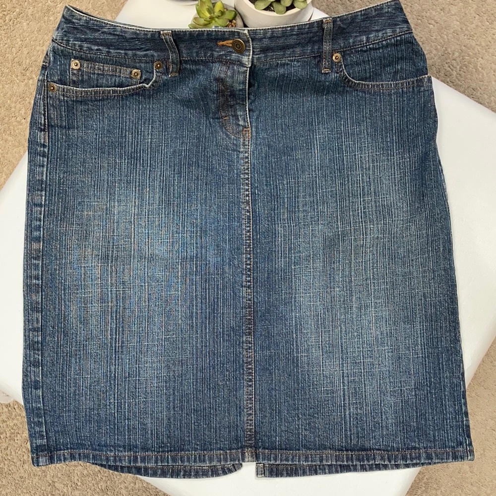 ANN TAYLOR LOFT JEAN SKIRT - Picture 1 of 8